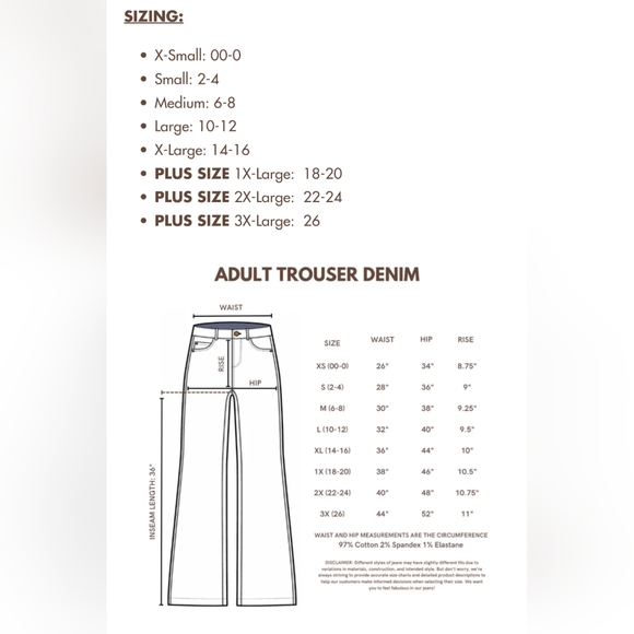 RANCH DRESS'N Fallon Taylor Signature Trouser jeans Lightwash sz XL (sz 14-16) - Picture 6 of 14